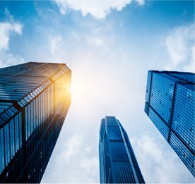 Department office towers and skyline